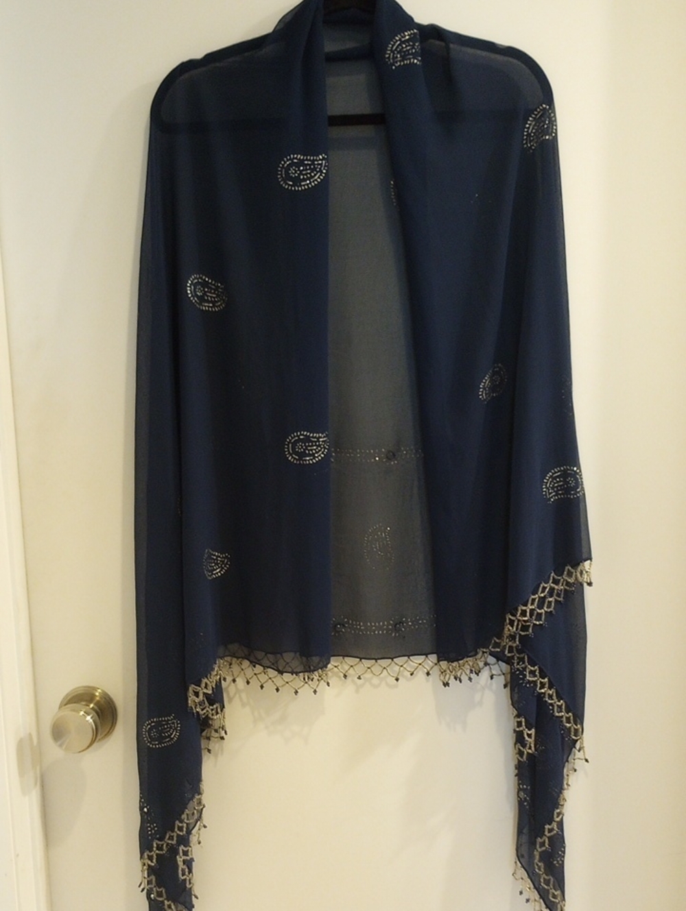 Blue Beaded Violet Wrap